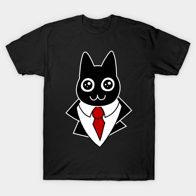 Cat in Suit T-Shirt by pako-valor